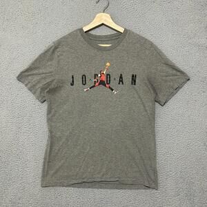 Air Jordan T-Shirt Adult Medium Gray Short Sleeve Jumpman Graphic Cotton